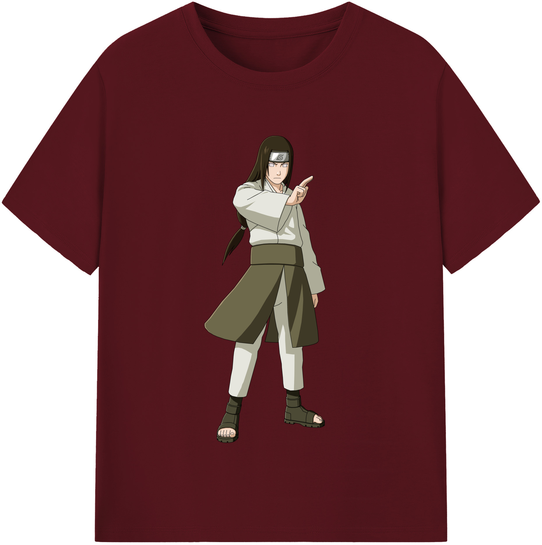（画像用） NARUTO -ナルト- 日向ネジ Hyūga Neji 綿100％半袖Tシャツ（フロントプリント）